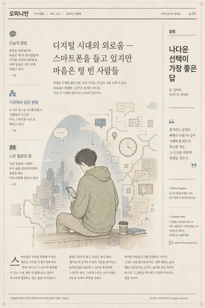 시사 칼럼 메인 일러스트 AI 프롬프트 미리보기