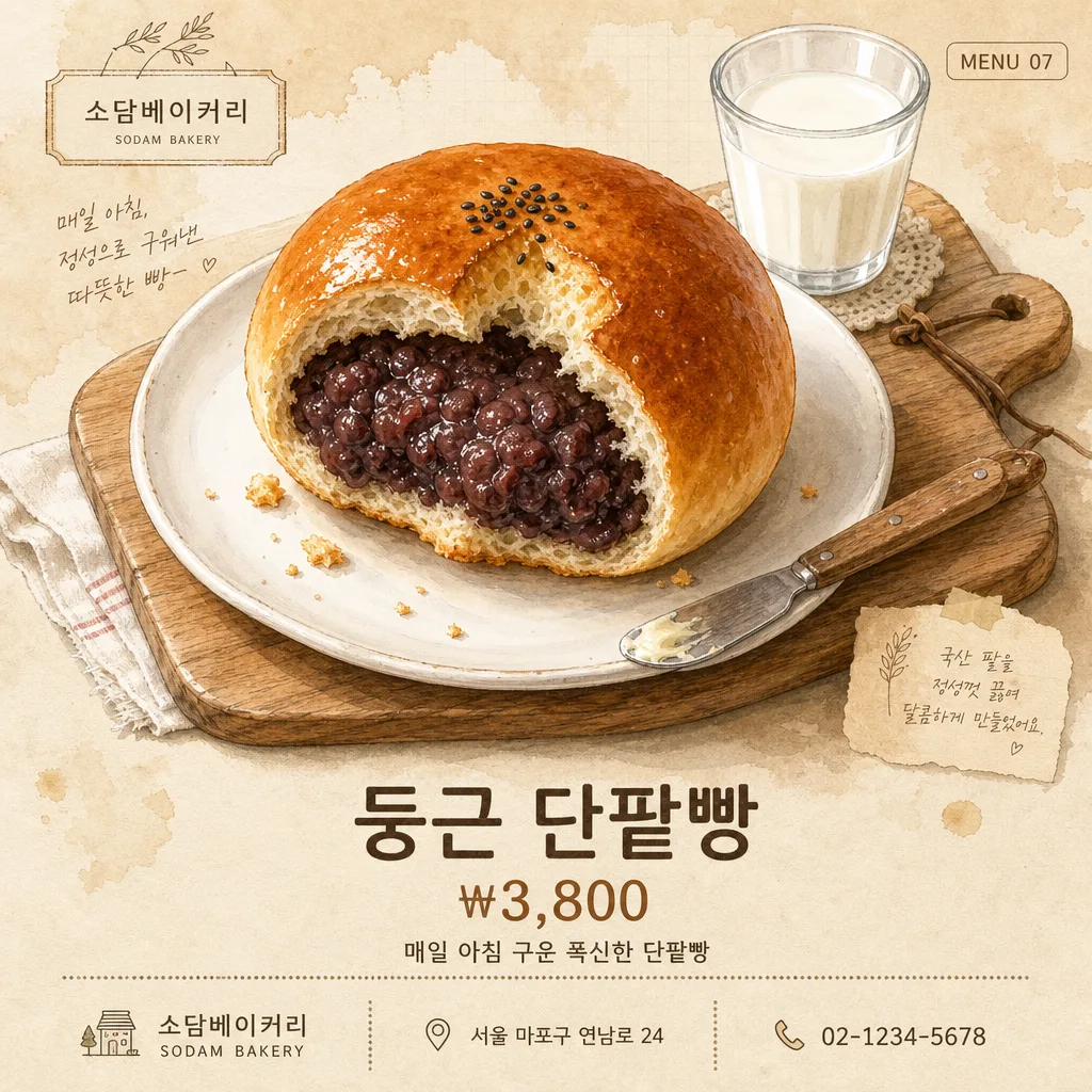 개별 메뉴 음식 일러스트 Prompt preview