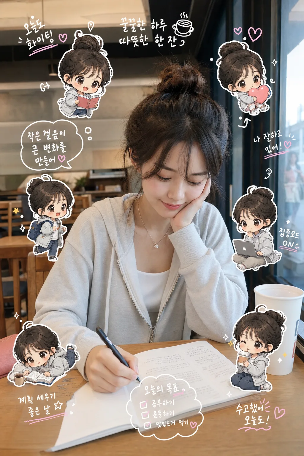 치비 분신 다이어리 사진 Prompt preview