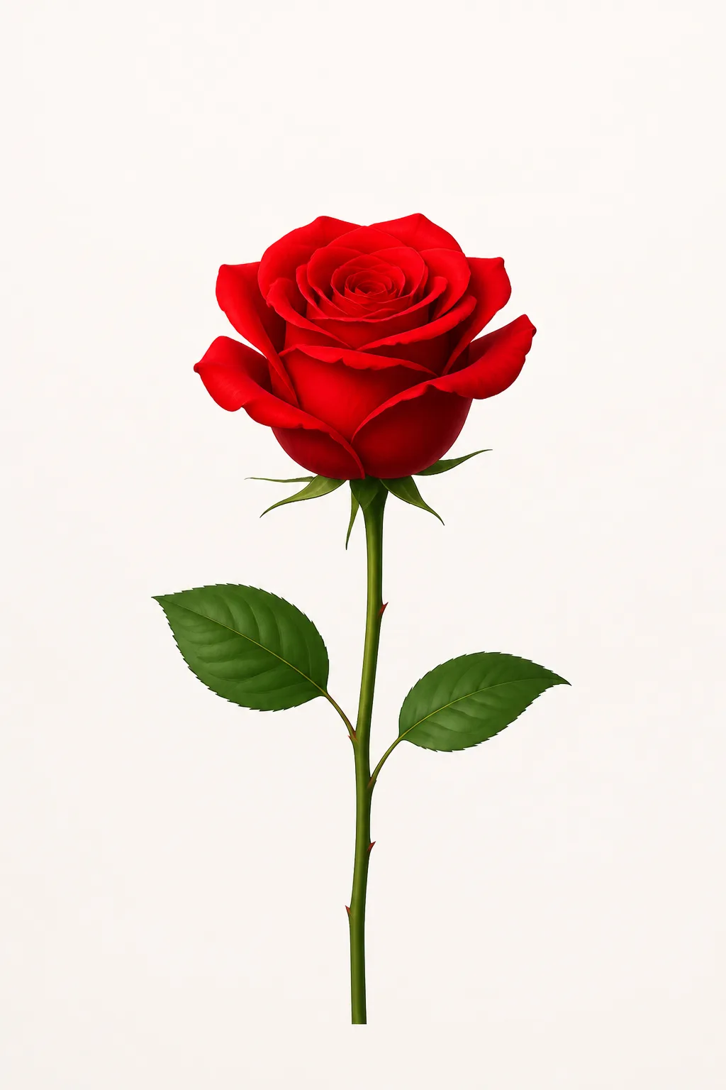 붉은 장미 한 송이의 미니멀 제품컷 미리보기