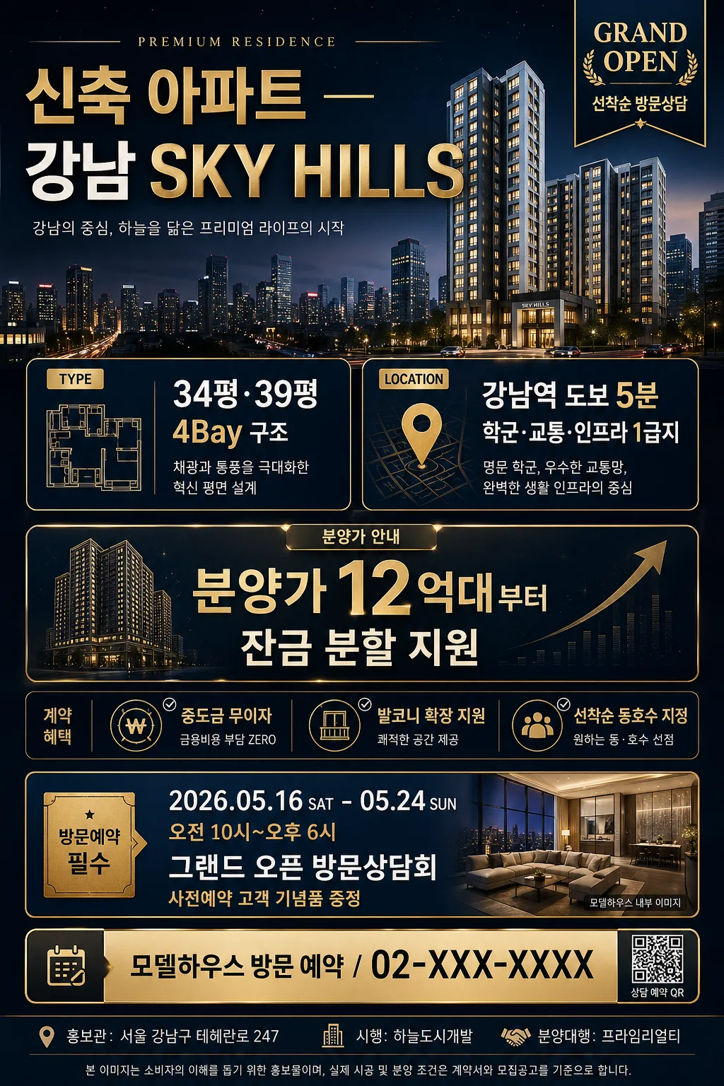 부동산 광고 포스터 (아파트·오피스텔·상가) Prompt preview